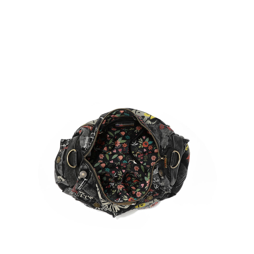 BANDOLERA MENSAJERA DE TELA VAQUERA GRIS